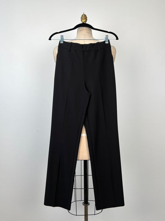 Pantalon à coupe droite en jersey dense noir (2)