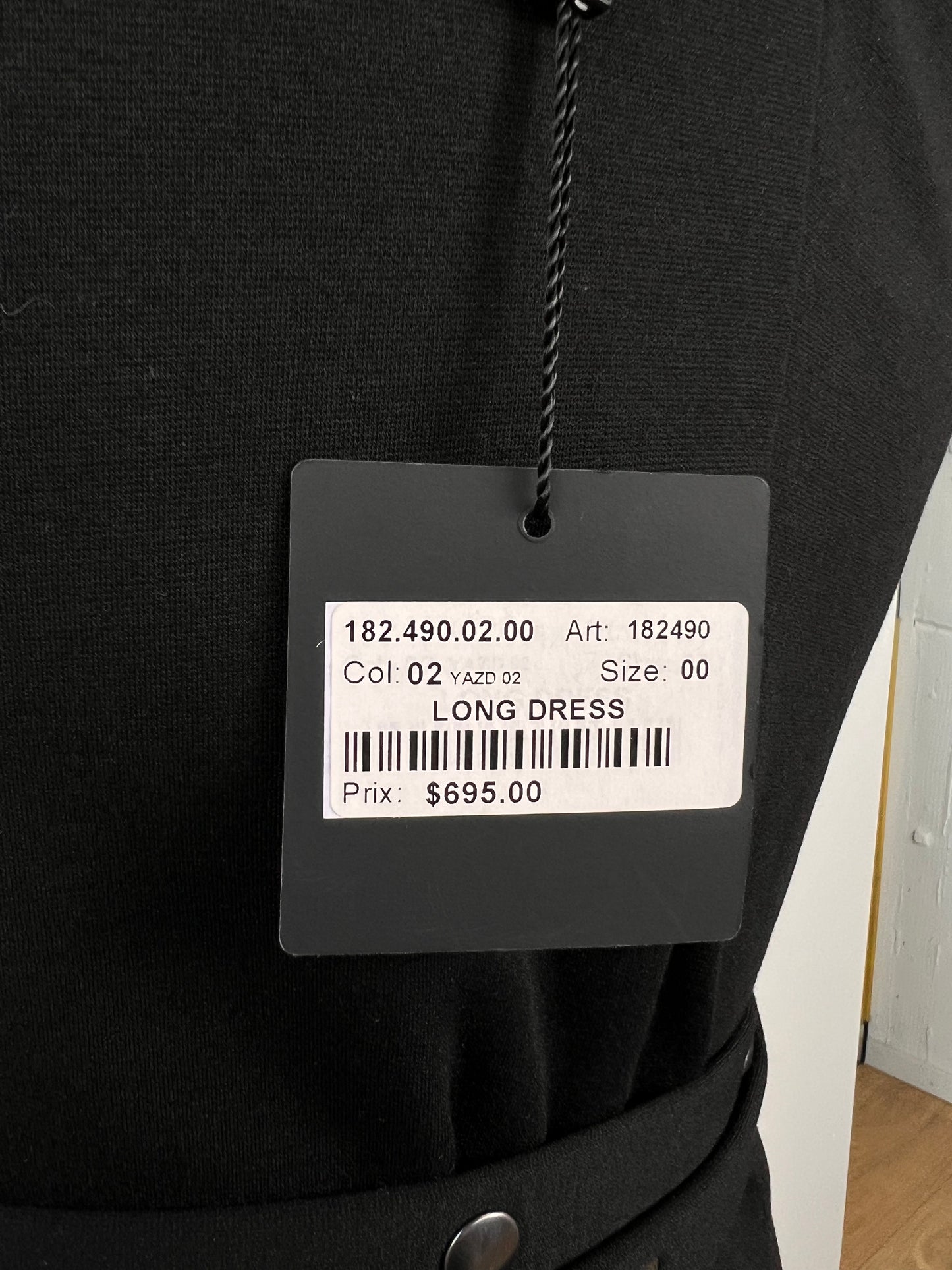 Robe/veste noire à boutons pression lavable (XS)