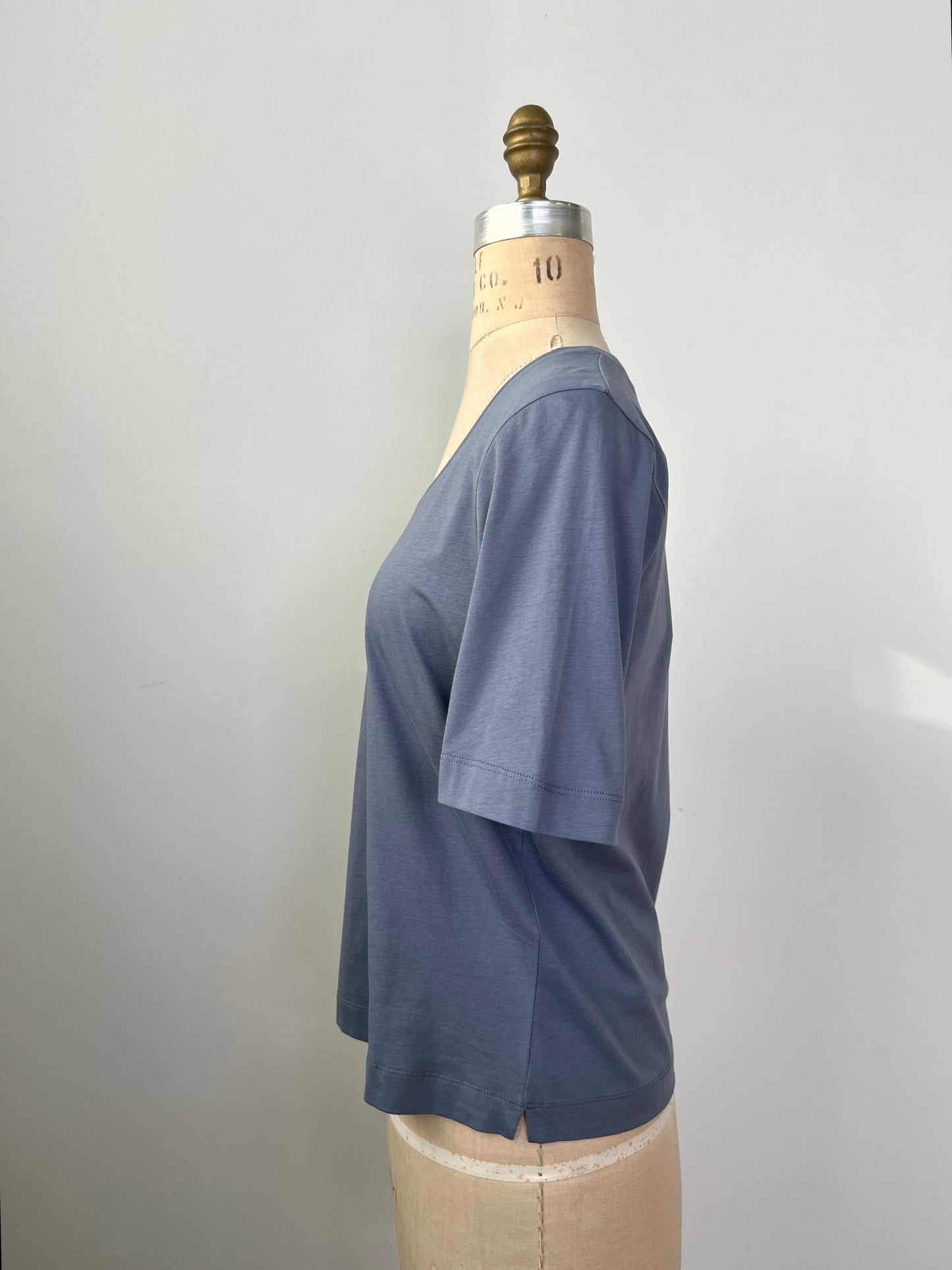 T-shirt en pur coton bleu ardoise (XS/S)