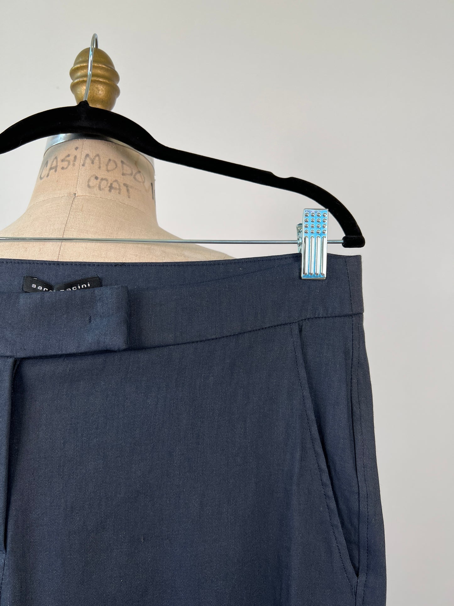 Pantalon marine en lin techno extensible tout confort (XS à M)