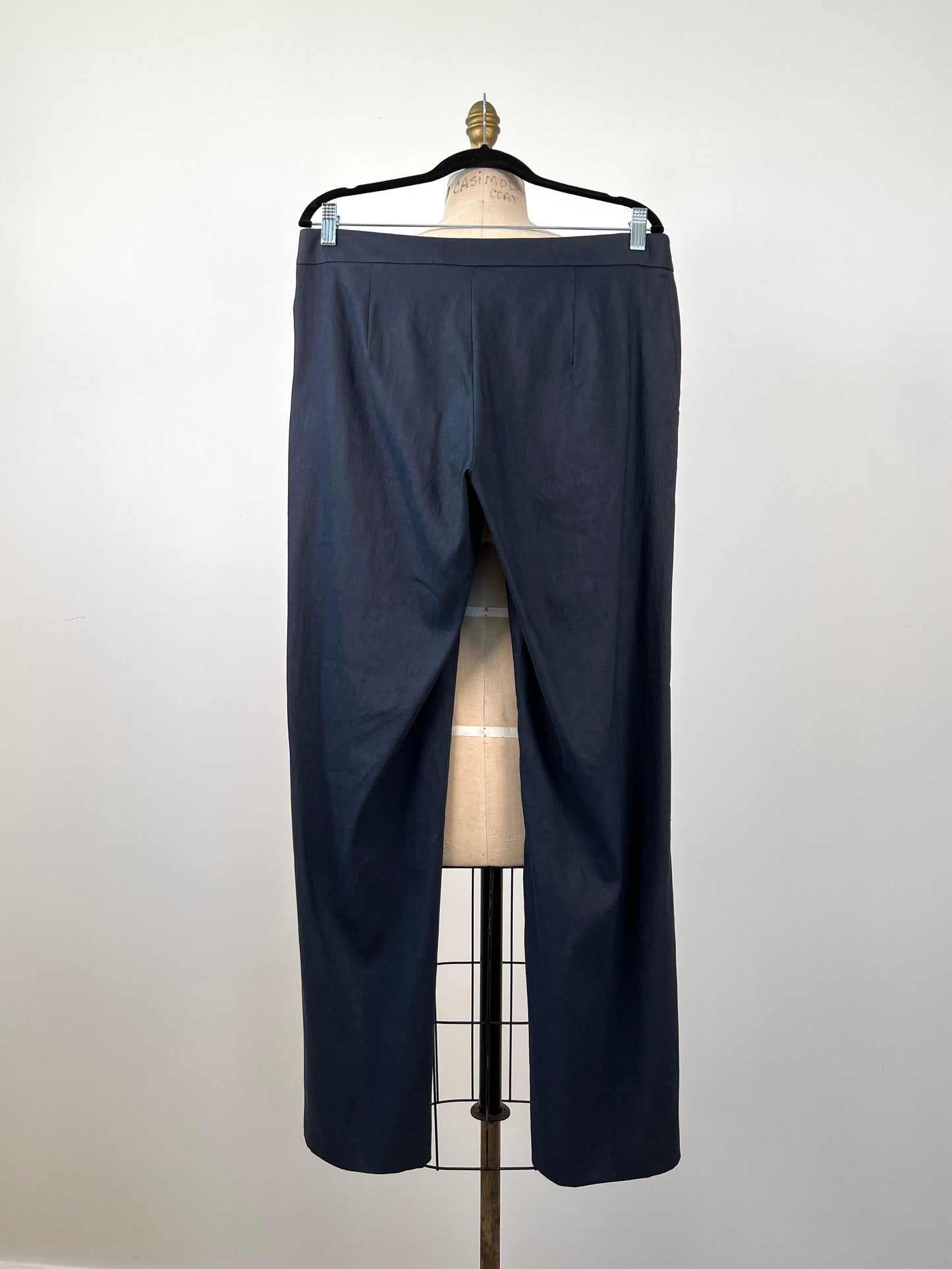 Pantalon marine en lin techno extensible tout confort (XS à M)