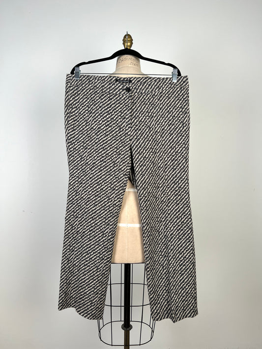 Pantalon en tricot jacquard anthracite et crème (14)