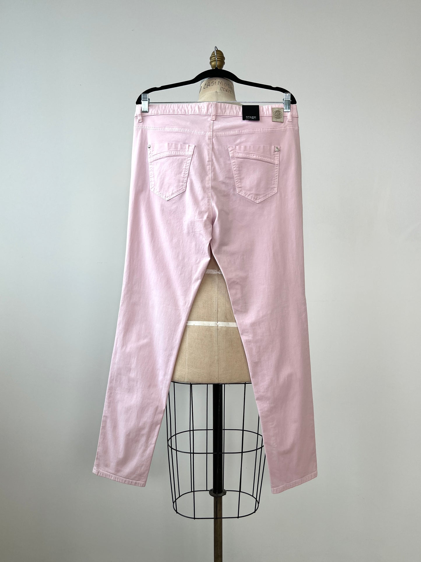 Pantalon en coton rose poudre extensible (6-14-18)
