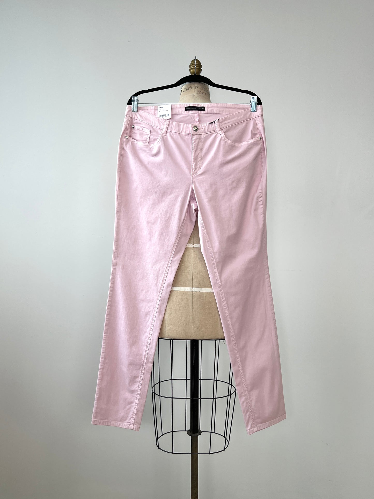 Pantalon en coton rose poudre extensible (6-14-18)