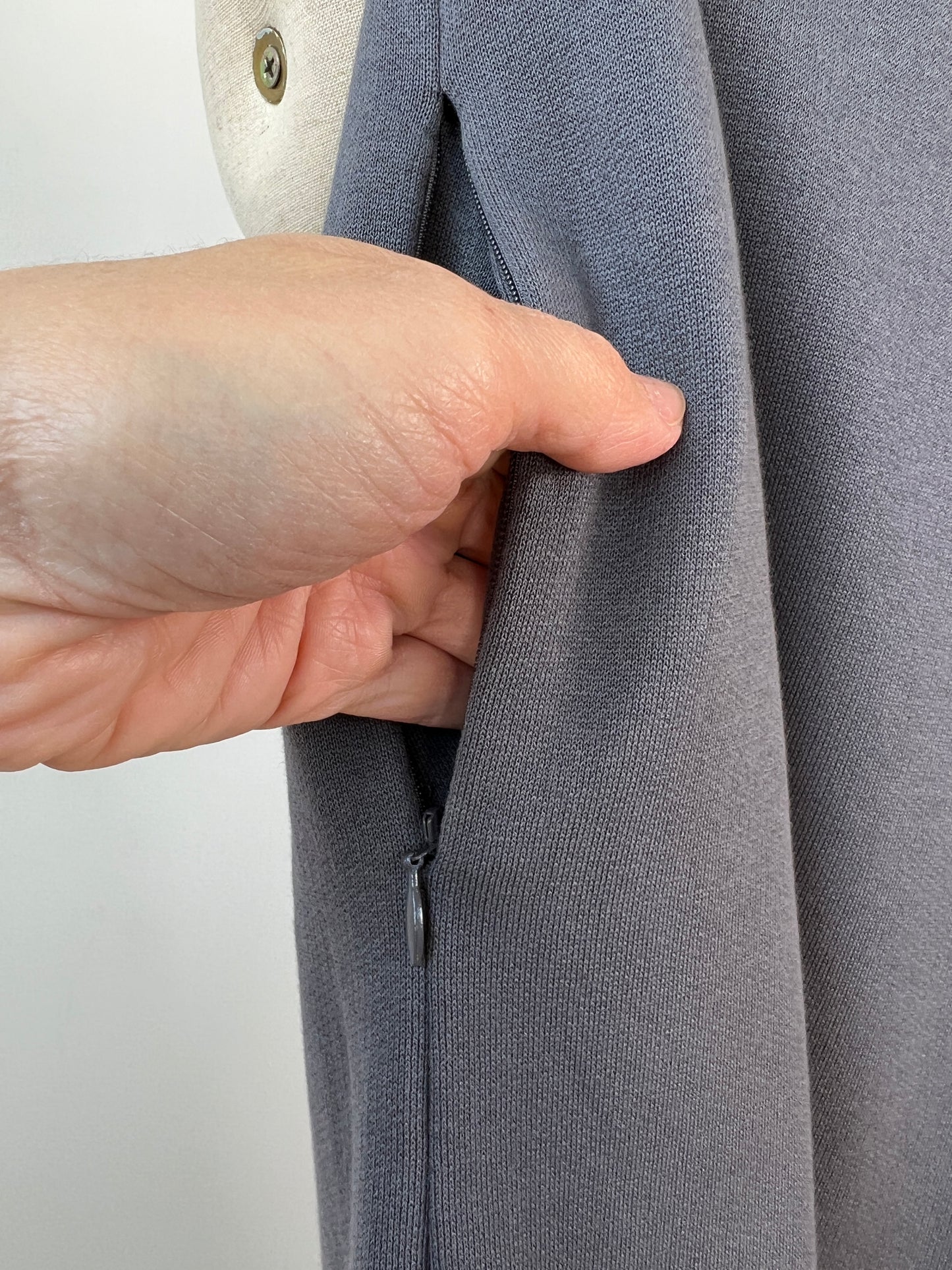 Pantalon gris en coton ratine lavable (L à T+)