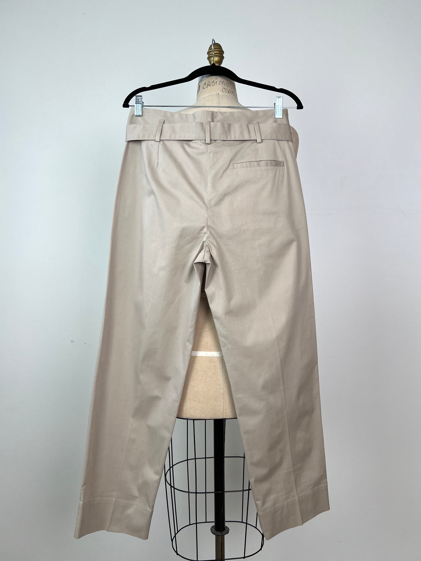 Pantalon taille haute à pince mastic lavable (8+10)