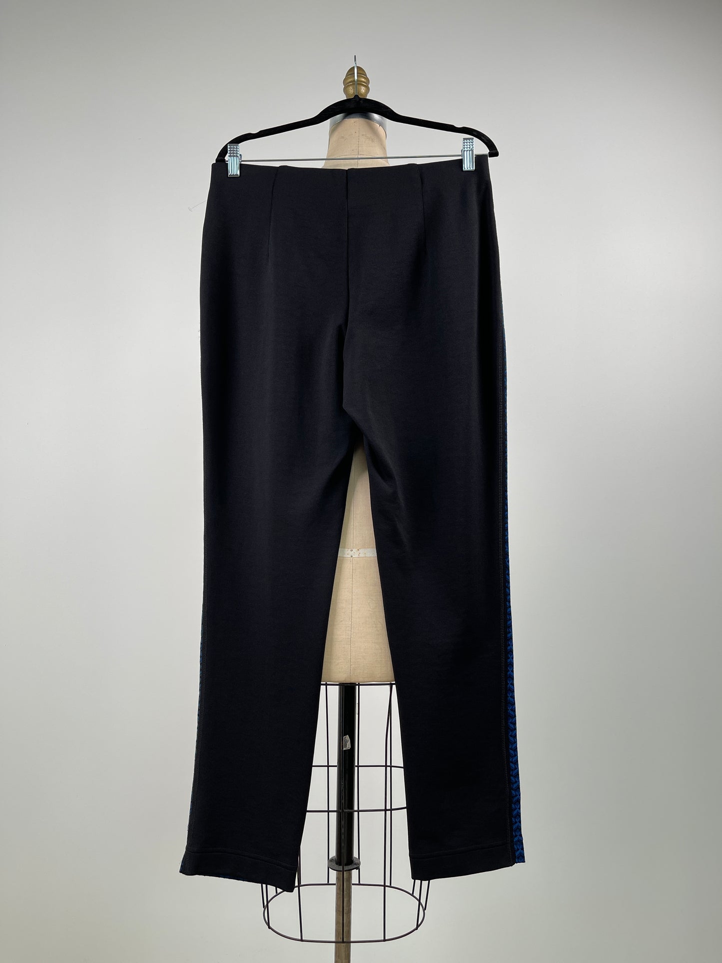 Pantalon legging à imprimé abstrait bleu et dos unis (20)