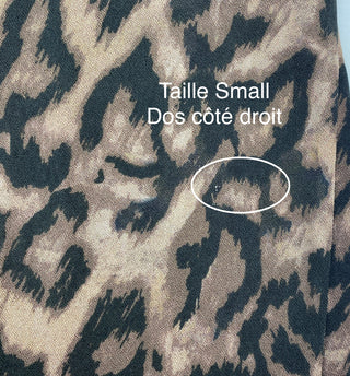 Taupe and black leopard print flowy dress (S+M)