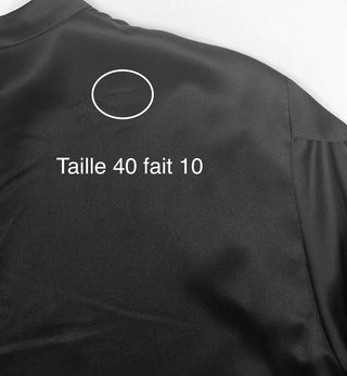 Blouse en soie noire à manches ouvertes (4 à 12)
