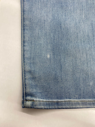 Pantalon en denim délavé à taille froncée (10)