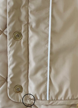 Veste matelassée beige à col châle amovible (2-4-6-8-12-14)