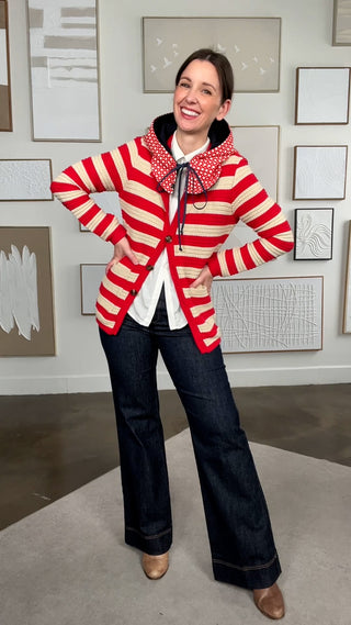 Capulard minuit / rouge imprimé pop