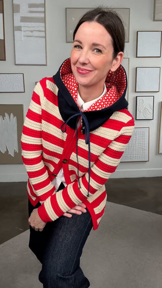 Capulard minuit / rouge imprimé pop