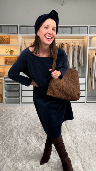 Bandeau turban en velours marine