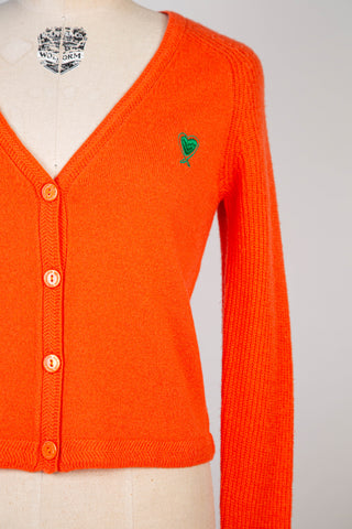 Cardigan orange en cachemire (6)