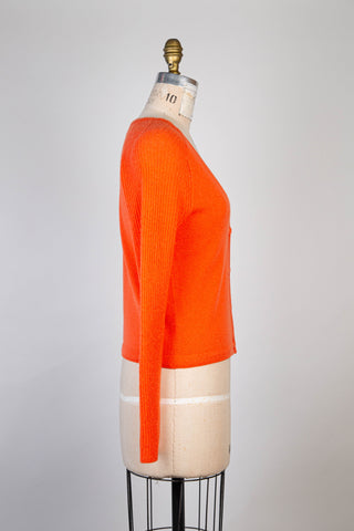 Cardigan orange en cachemire (6)