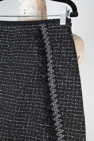 Flared tweed effect skirt with tassels (XS to L)