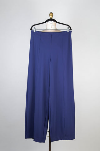 Pantalon ample en microfibre bleu cobalt (XS et L)