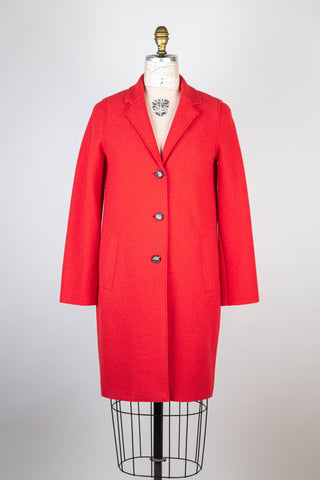 Veste rouge en pure laine vierge bouillie (6-8-12-14)