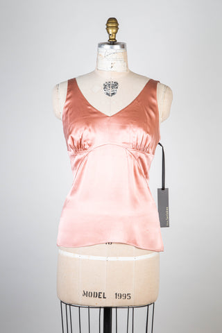 Boudoir Pink Knit Back Silk Top (XS-M)