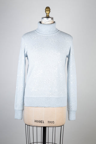 Sky blue turtleneck sweater with rhinestones (4)