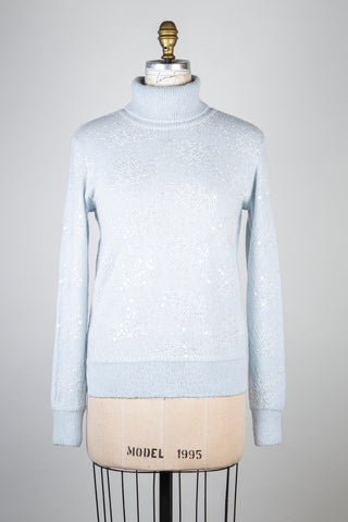 Sky blue turtleneck sweater with rhinestones (4)