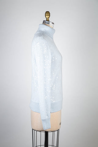 Sky blue turtleneck sweater with rhinestones (4)