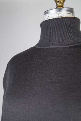 Charcoal Turtleneck Silky Knit Sweater (8-12-14)