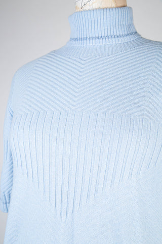 Blue sweater with glitter hems (S)