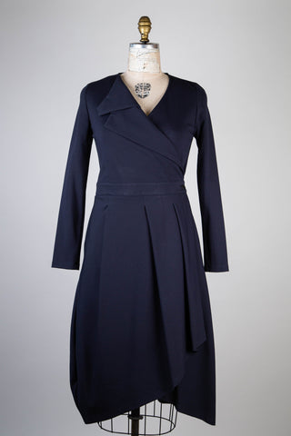 Robe portefeuille mou chic marine (XS et S)