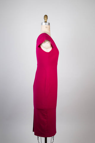 Robe framboise à col V (0 et 2)