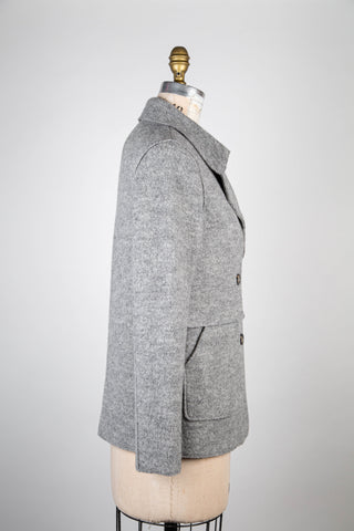 Veste en pure laine vierge gris chiné (4 et 12)