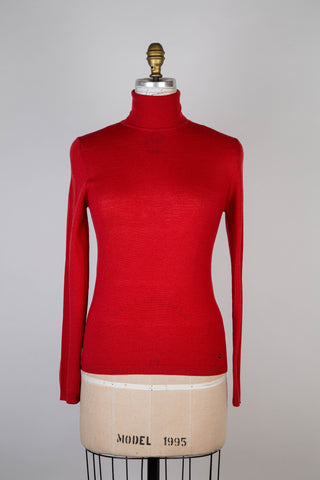 Pure new wool garnet turtleneck sweater (4)