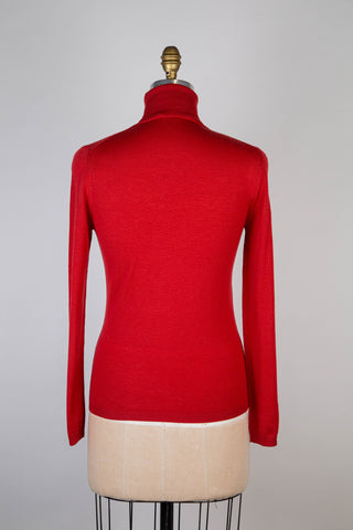 Pure new wool garnet turtleneck sweater (4)