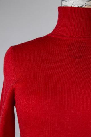 Pure new wool garnet turtleneck sweater (4)