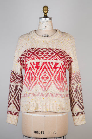 Cream Heather Navajo Jacquard Sweater (4-10)