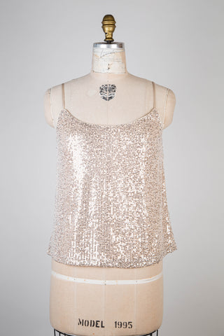 Silver sequin champagne top (4 to 10)