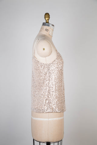 Silver sequin champagne top (4 to 10)