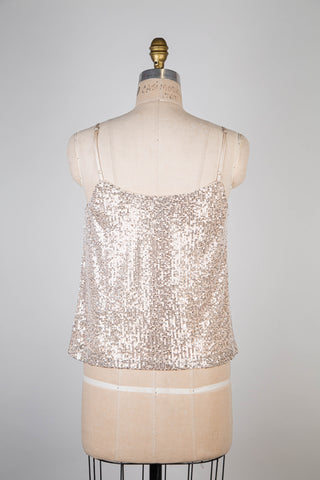 Silver sequin champagne top (4 to 10)