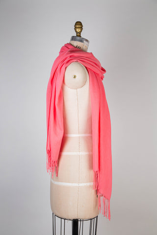 Coral pink flowing scarf