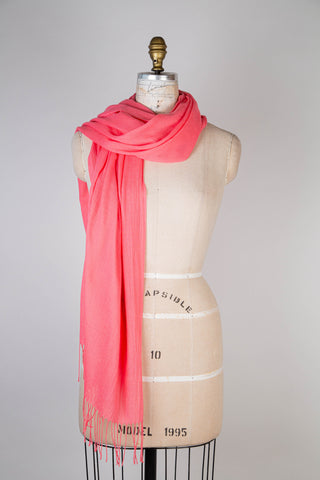 Coral pink flowing scarf