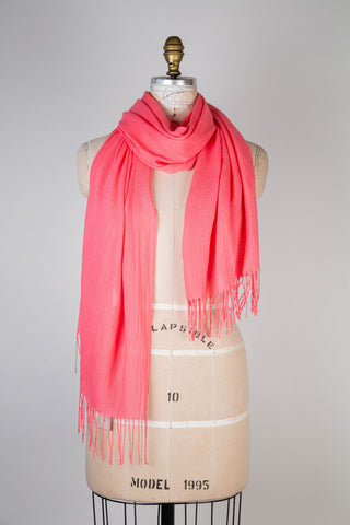 Coral pink flowing scarf