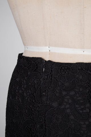 Black Floral Lace Skirt (M)