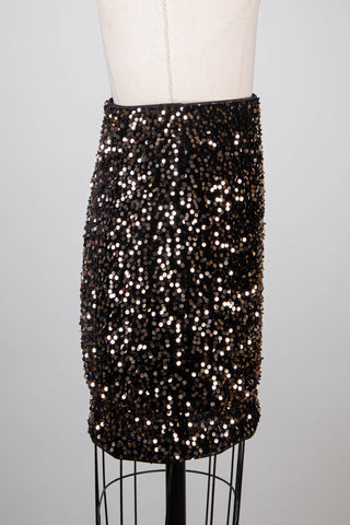 Black velvet skirt with gold sequins (4)