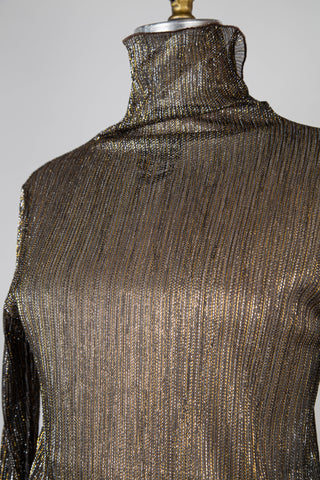 Silver Gold Metallic High Neck Top (4-6-8-12)