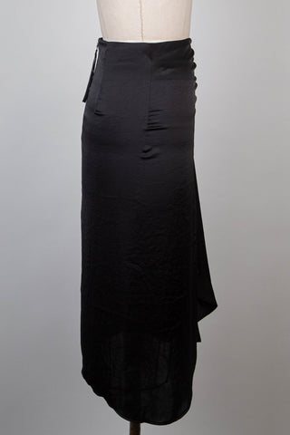 Black satin gathered skirt (4-12-14)