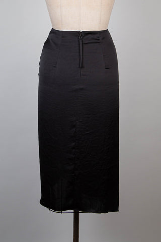 Black satin gathered skirt (4-12-14)