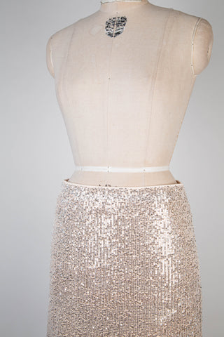 Champagne skirt with silver sequins (6 and 8)