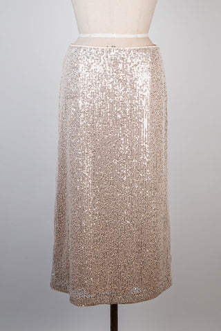 Champagne skirt with silver sequins (6 and 8)