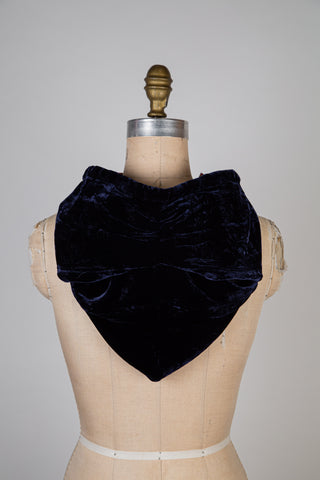 Midnight Ruched Velvet Capelet / Invigorating Tartan